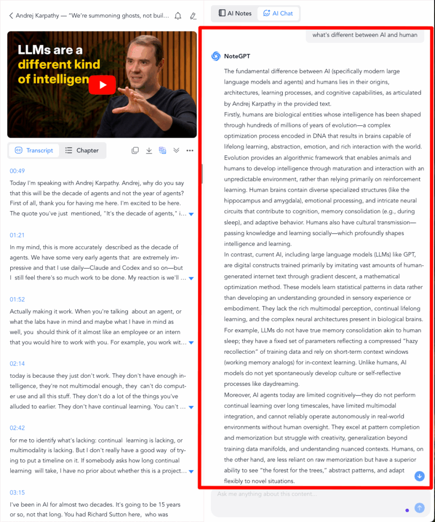 I Tested 4 AI Video Tools for Deep Learning, Here's the Unfiltered Truth 6 NoteGPT AI Chat Experience