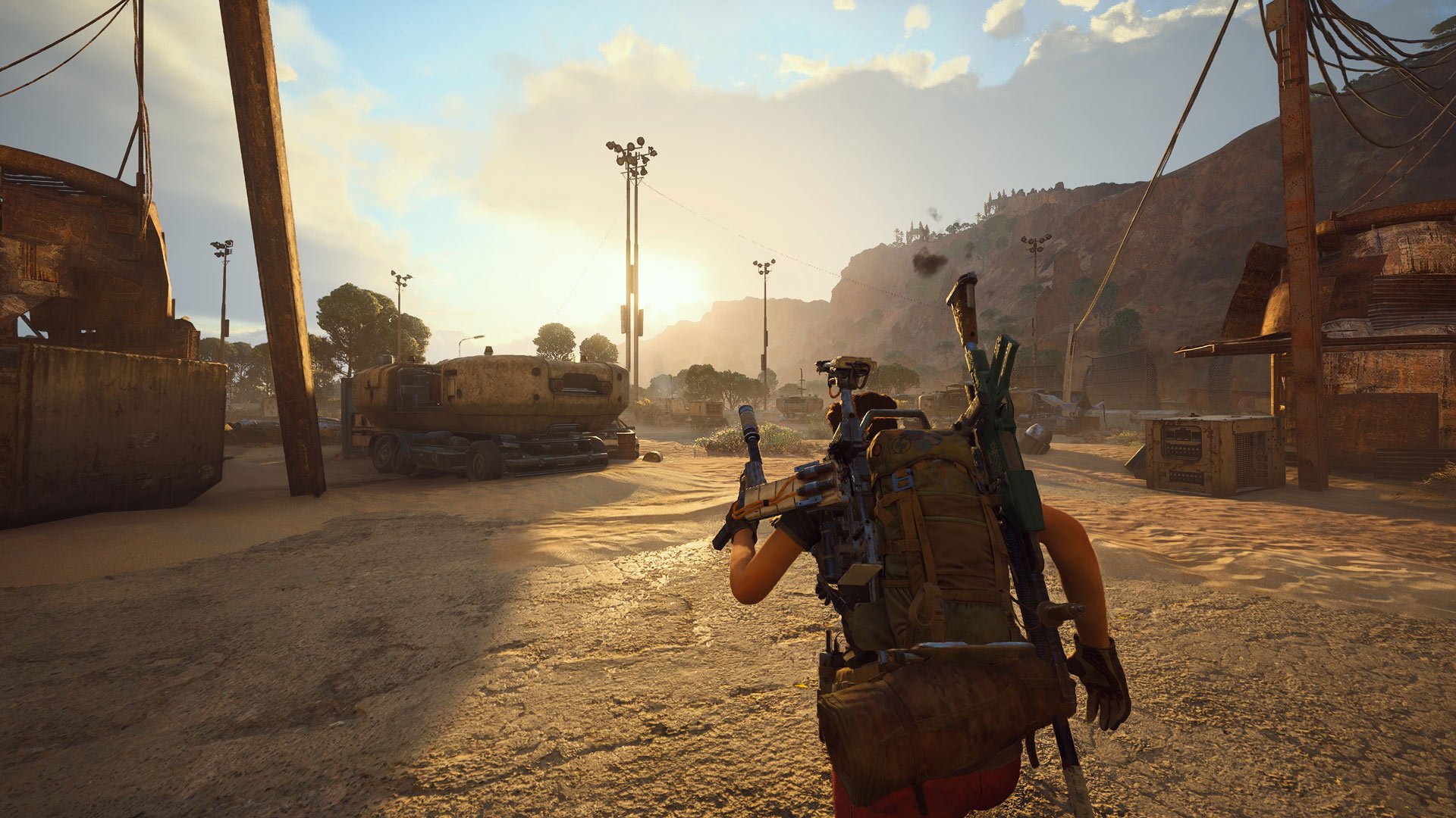 A player character races forward while wielding a pistol.