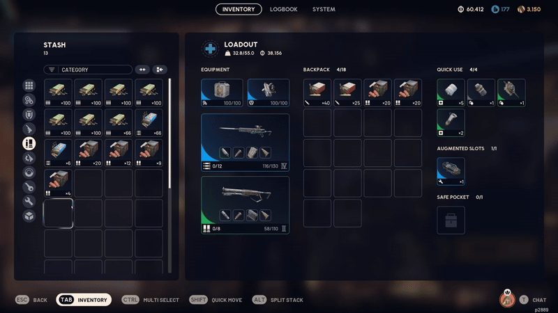 An animated gif shows a user restacking their inventory.