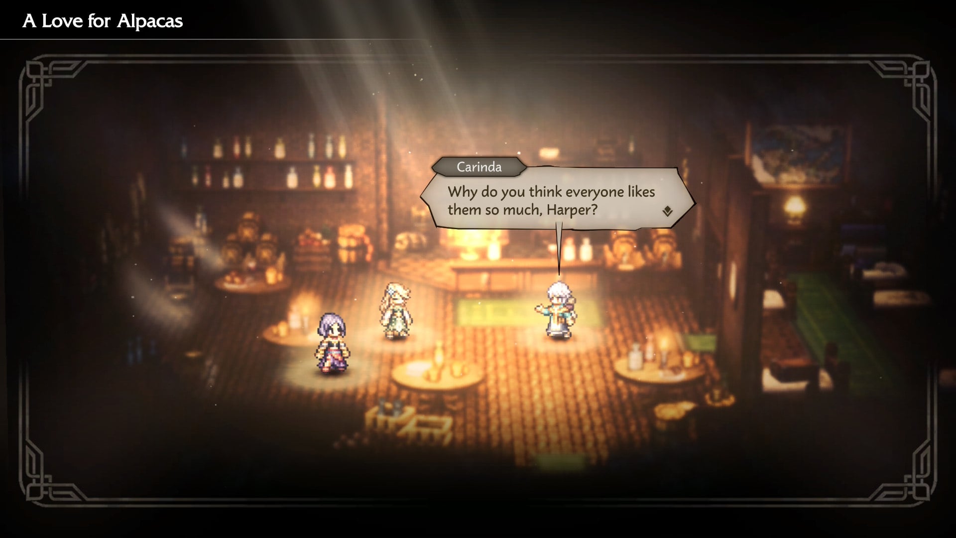 Characters meet at a pub.